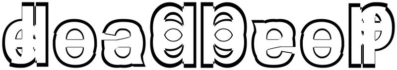 Ambigram for deadbeef in Arialbd
